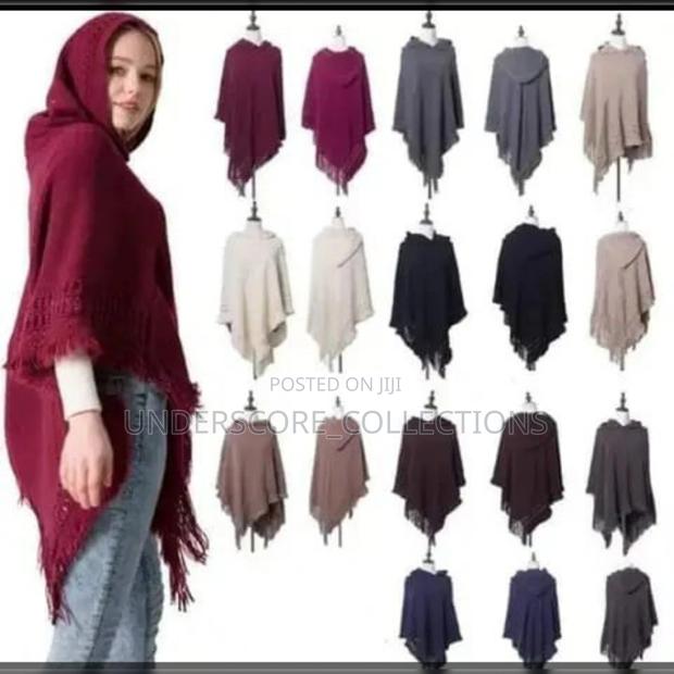Classy And Warm Ladies Hooded Poncho