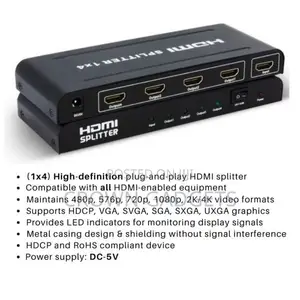 HDMI Splitter 1 in 2 Out X Full HD 1080P 3D Hub