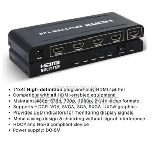 HDMI Splitter 1 in 2 Out X Full HD 1080P 3D Hub