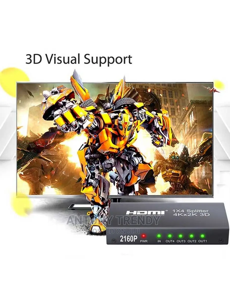 1x4 HDMI Splitter, 1 in 4 Out HDMI Splitter Audio