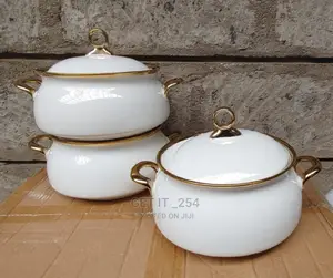 3ltr Gold Finishing Ceramic Serving Bolws