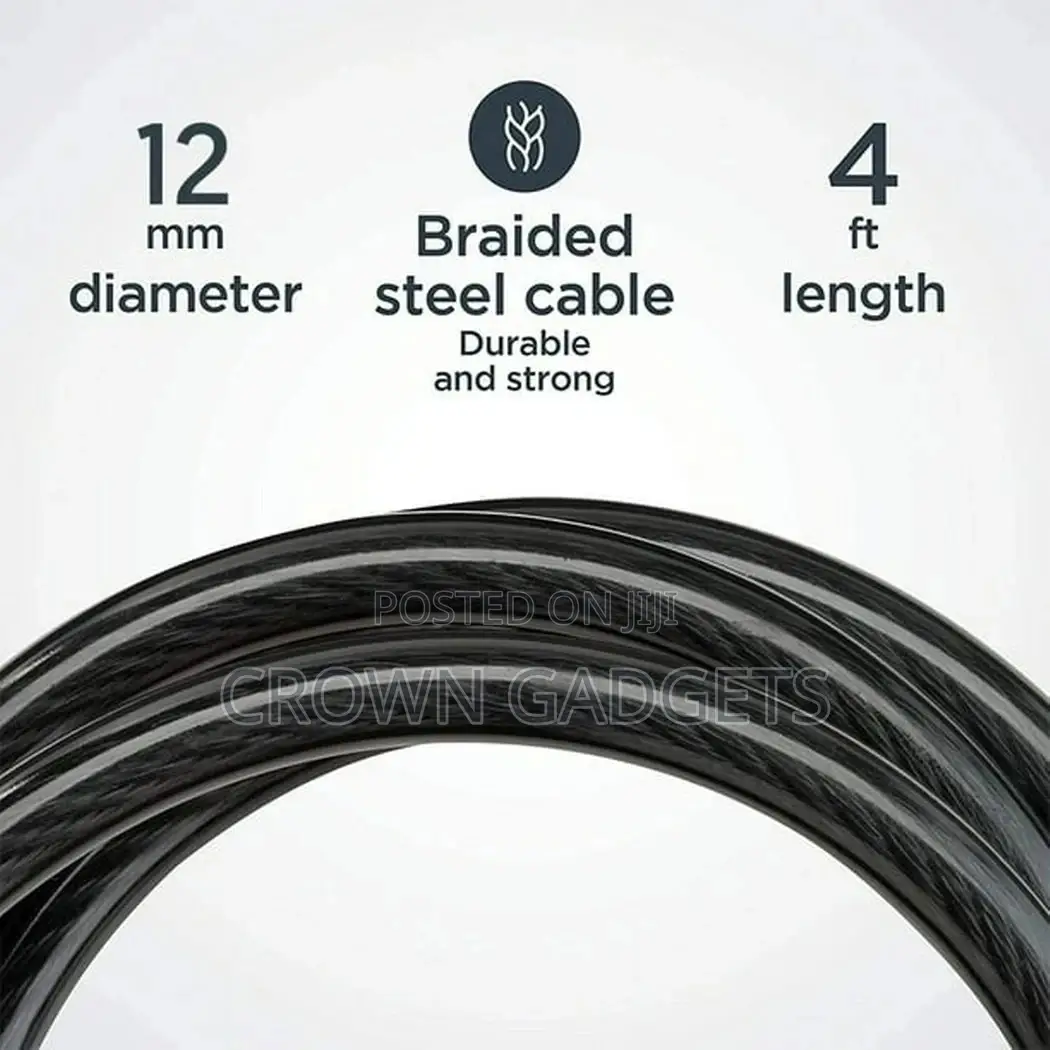 1.2m 5-Digit Code Bike Lock Coiling Resettable Combination