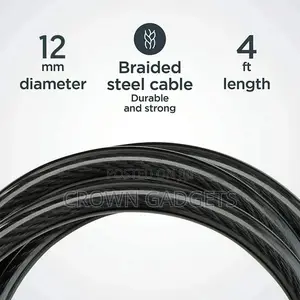 1.2m 5-Digit Code Bike Lock Coiling Resettable Combination