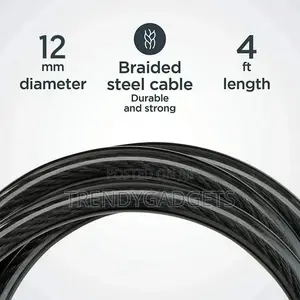1.2m 5-Digit Code Bike Lock Coiling Resettable Combination