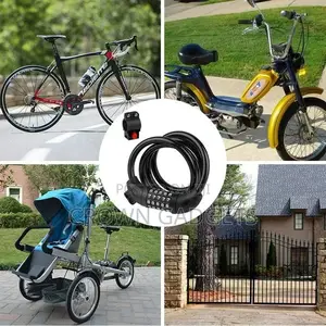 1.2m 5-Digit Code Bike Lock Coiling