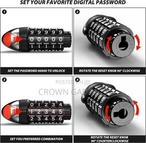 5-Digit Code Bike Lock Coiling Resettable - thumbnail 2