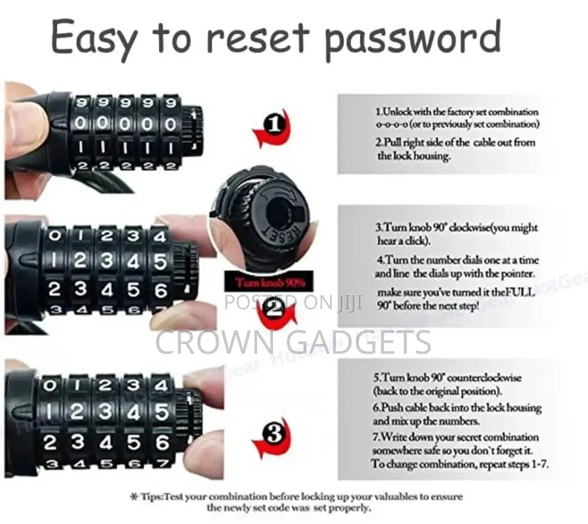 5 Digit Code Bike Lock Coiling Combination Cable
