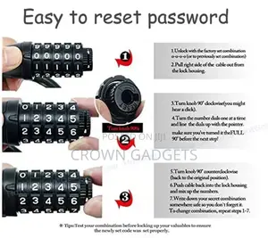 5 Digit Code Bike Lock Coiling Combination Cable