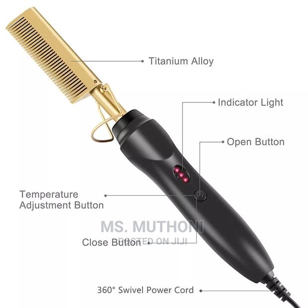 *Electrical Hair Straightening Curling Hot Comb*