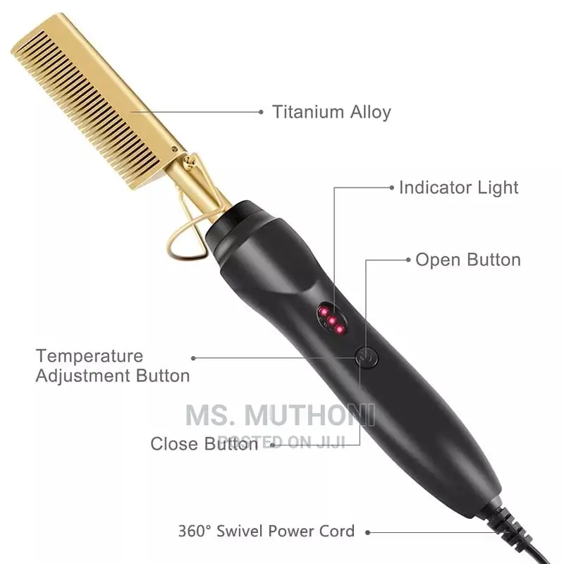 *Electrical Hair Straightening Curling Hot Comb*