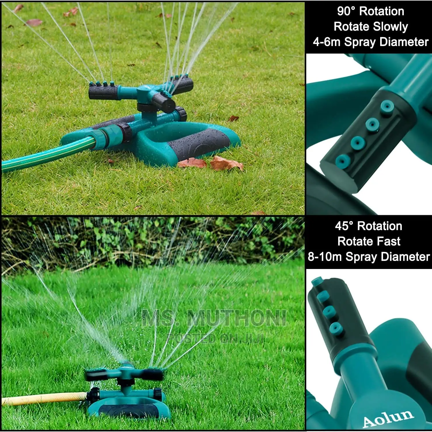 *3 Arm Garden Sprinkler With 2 Spray Options