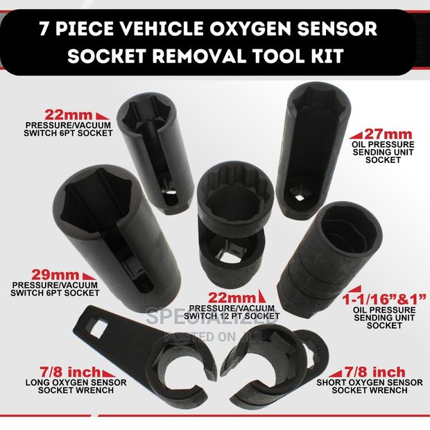 7 Piece Vehicle Oxygen Sensor Socket Removal Tool Kit