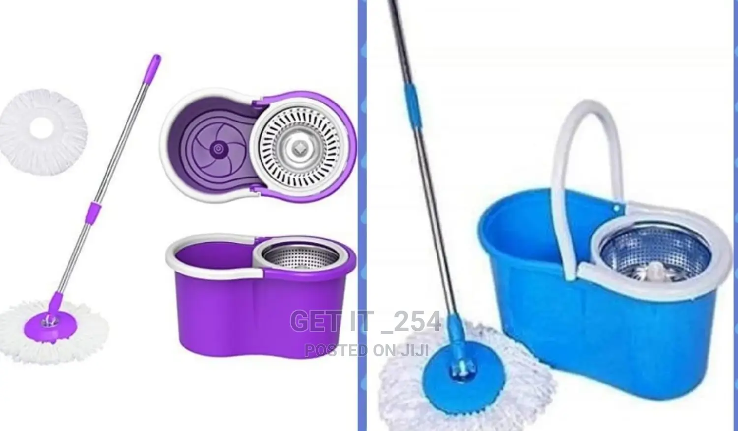 Magic Spinning Mop With Metallic Spinner Rotates  360-degre