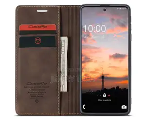 Coffee Case for Samsung A33 5G, RFID Blocking Cash Wallet Po