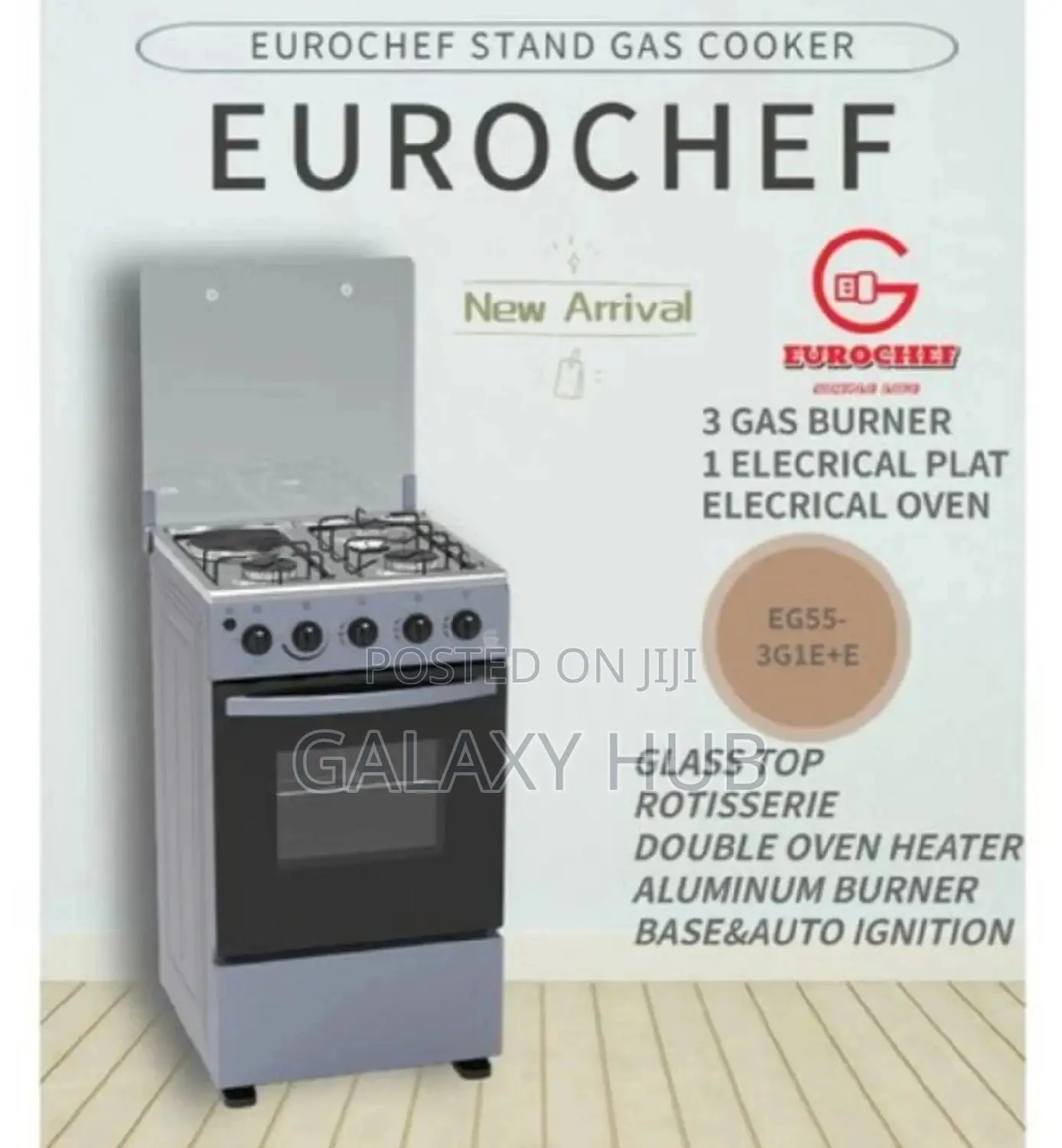 Eurochef 3+1 Standing Cooker With Electric Oven