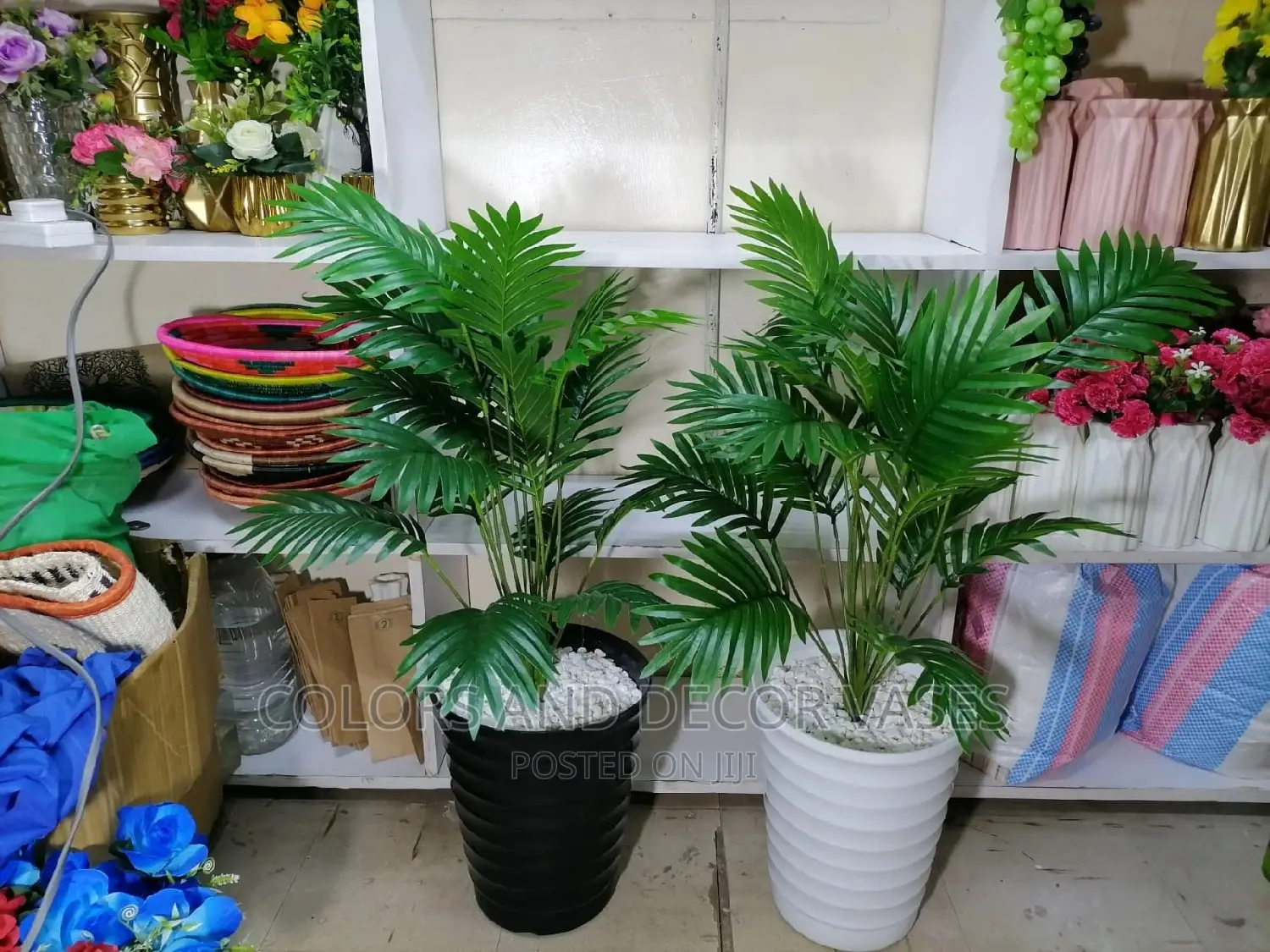 Artificial Palm Tree With Big Plastic Vase