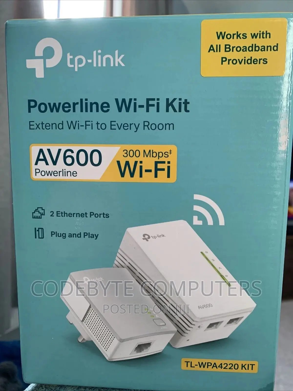Tp-Link 300mbps AV600 Wi-Fi Powerline Extender Starter Kit