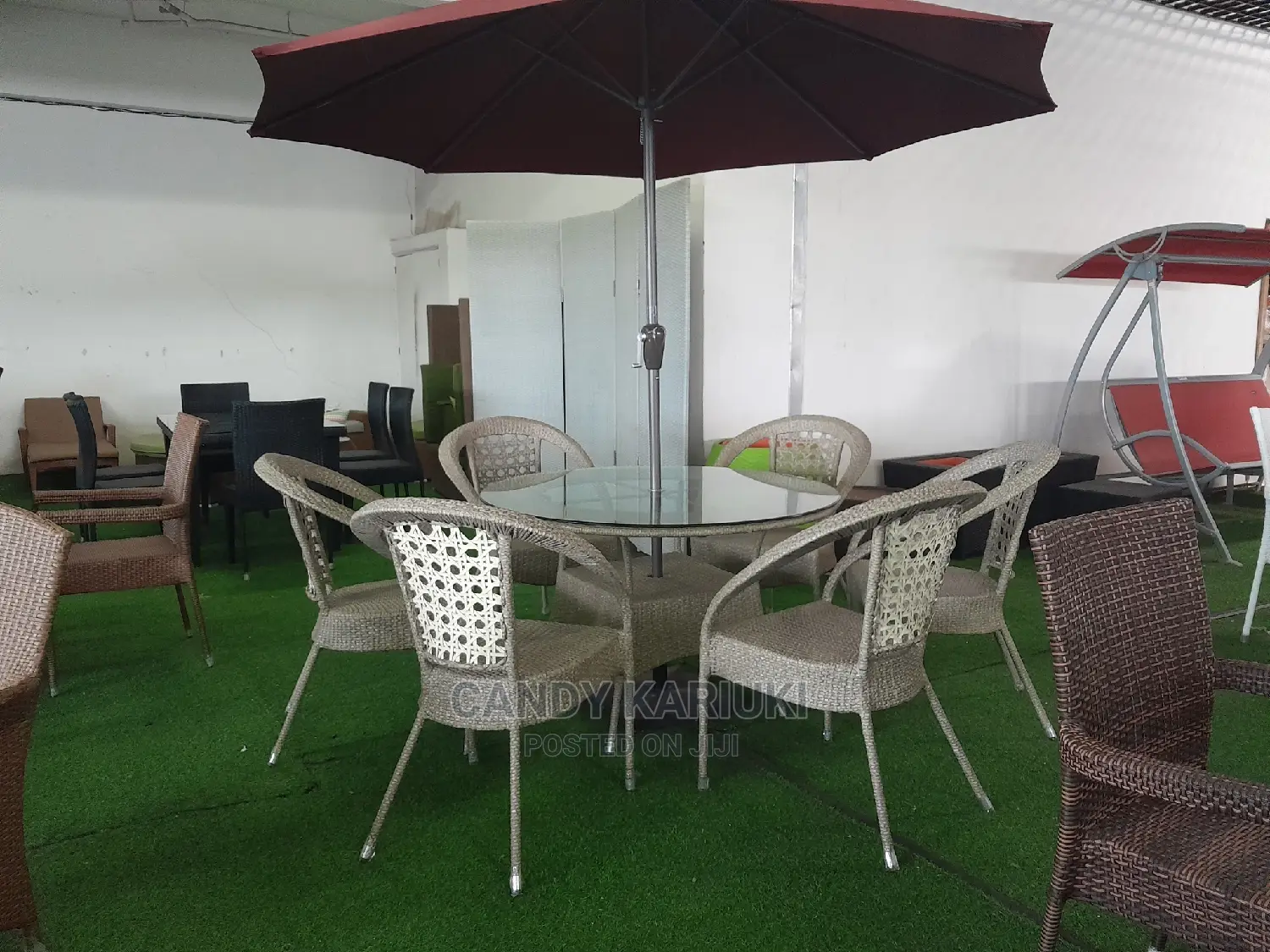 6 Seater Garden Set Plus Umbrella