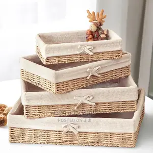 4pcs Set Wooven Storage Basket