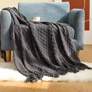Knitted Throw Blankets* Size:130*220 Colours: Gray