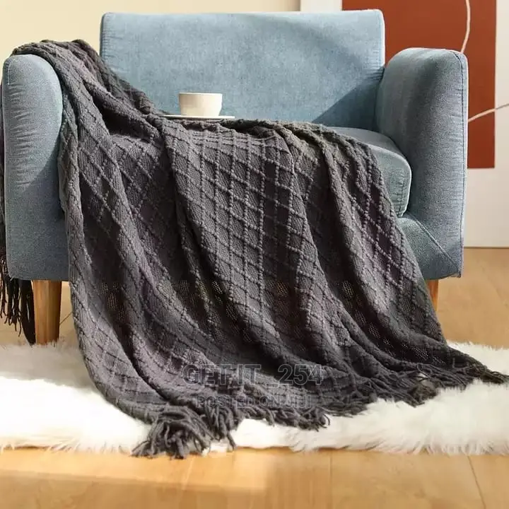 Knitted Throw Blankets* Size:130*220 Colours: Gray