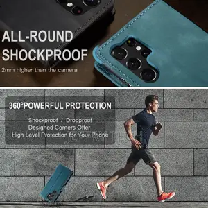 Flip Case for Samsung Galaxy S23 Ultra Retro Leather Mag