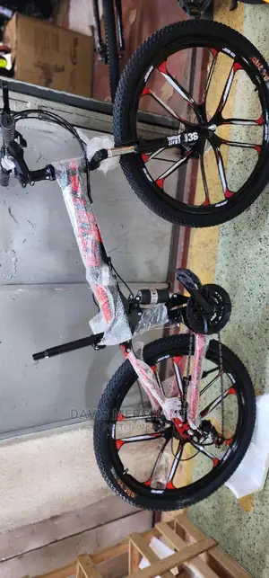 Sports Bike Colour Red With Foldable Frame, Front Shocksetc