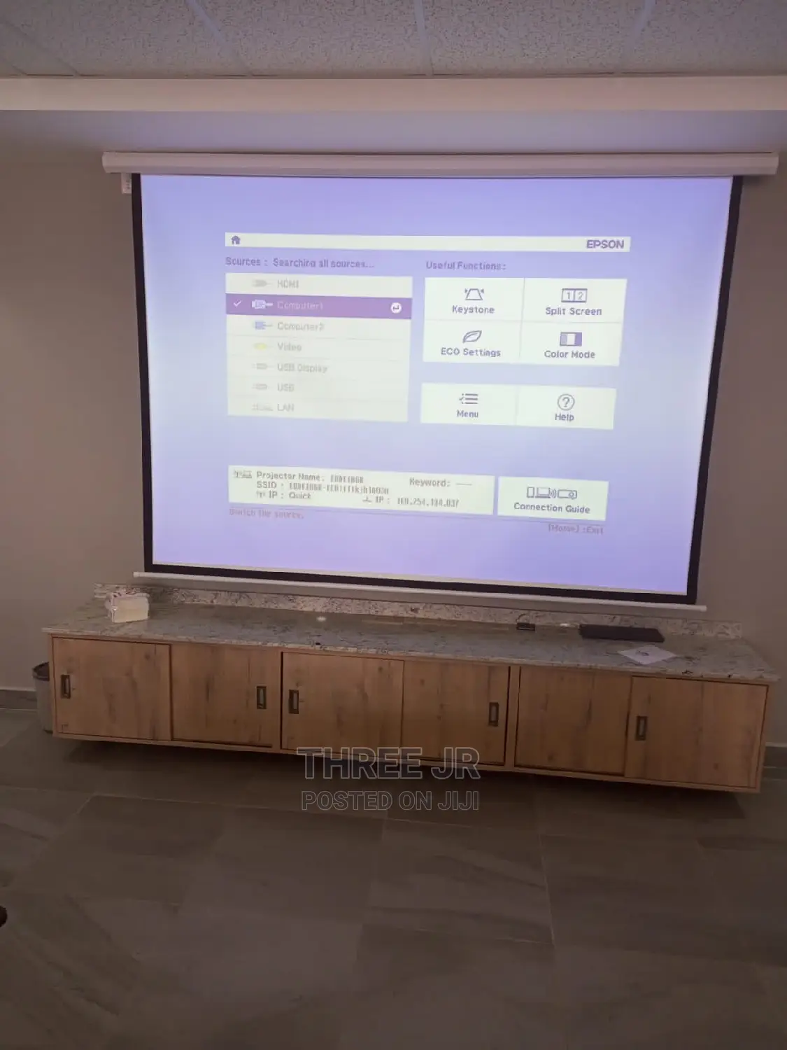 Well Installed Projection Screen for Offices, Home, Church