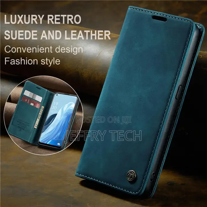 Wallet Leather Flip Case for Oppo Reno 8 4G Blue