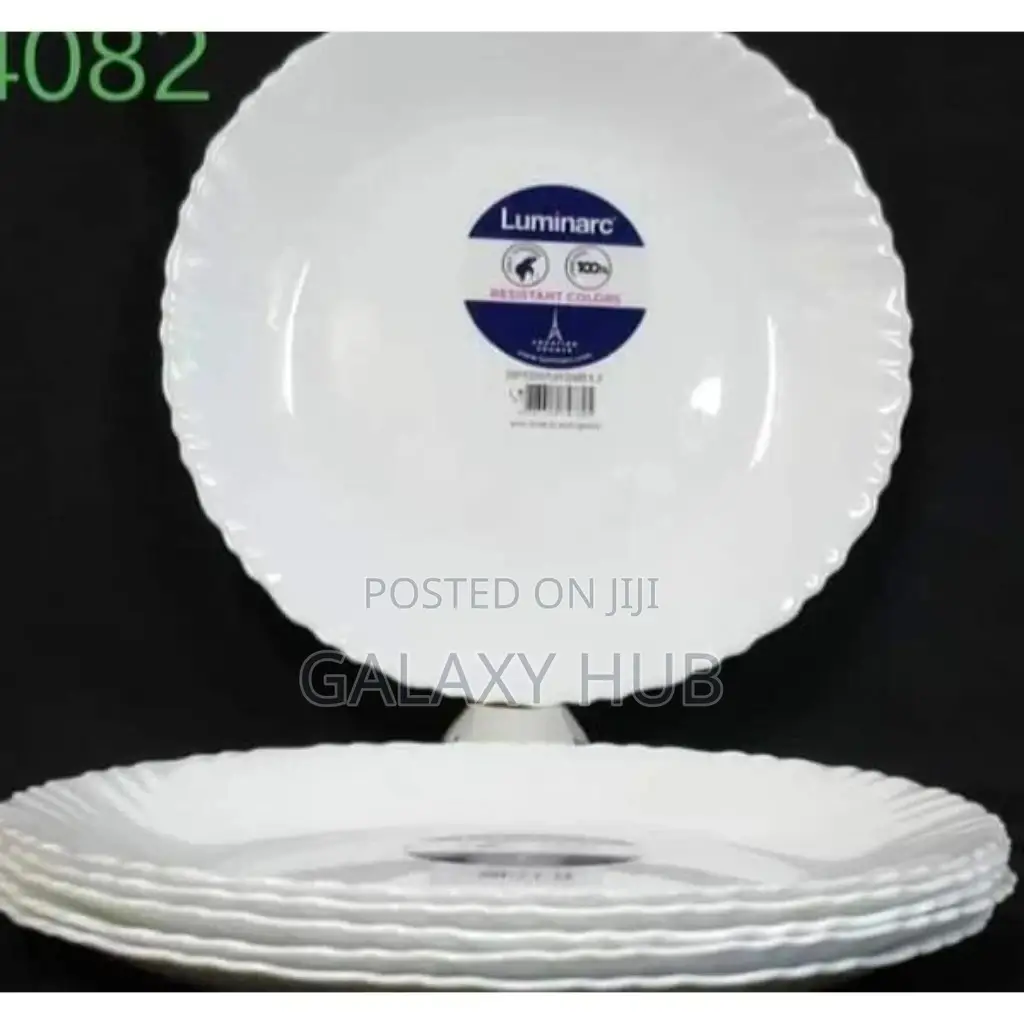 Set of 6 Luminarc(Feston White)Diwali Plate