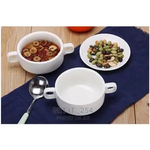 *High Quality Ceramic Porcelain Soup Bowl With Two Handles