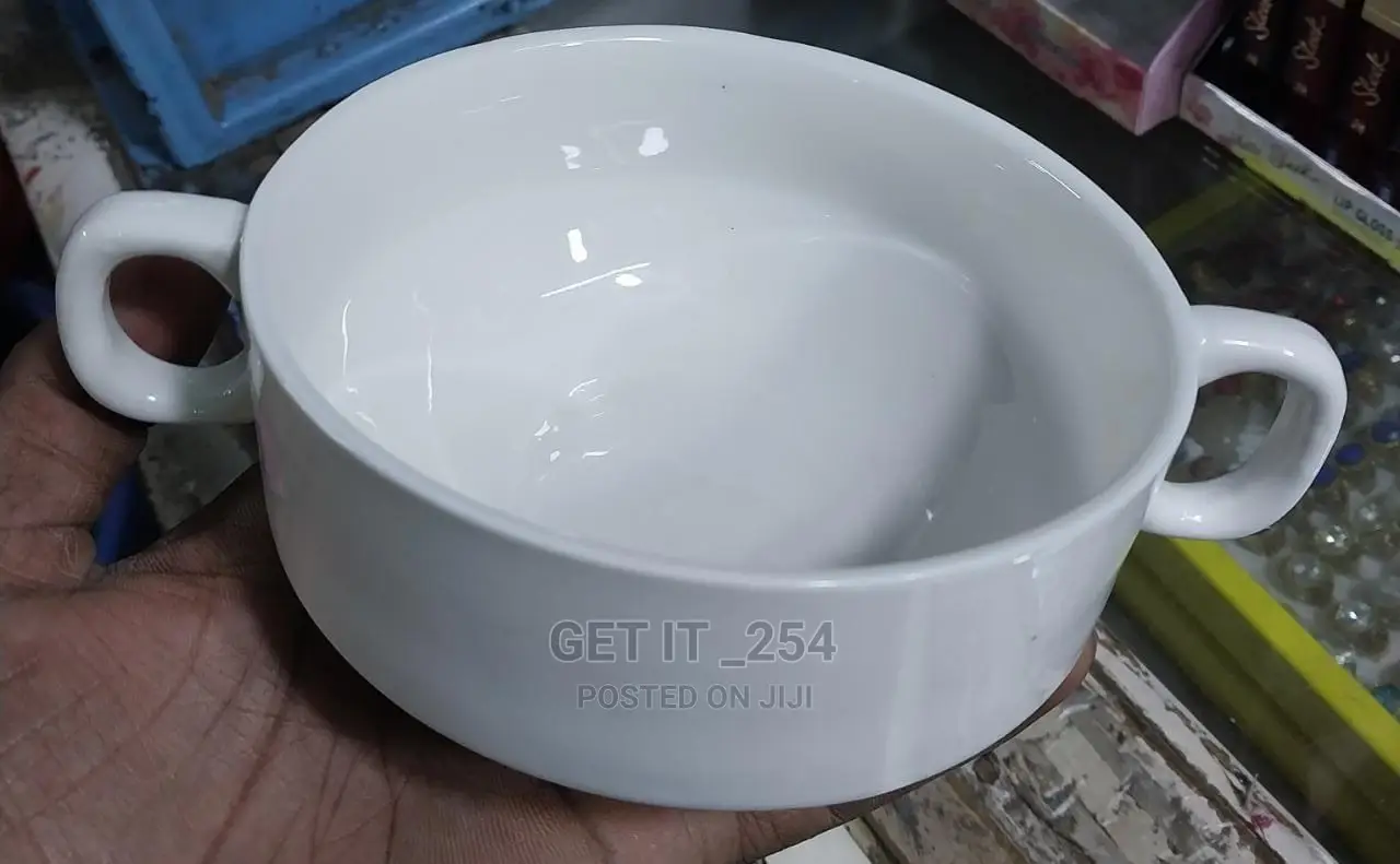 *High Quality Ceramic Porcelain Soup Bowl With Two Handles