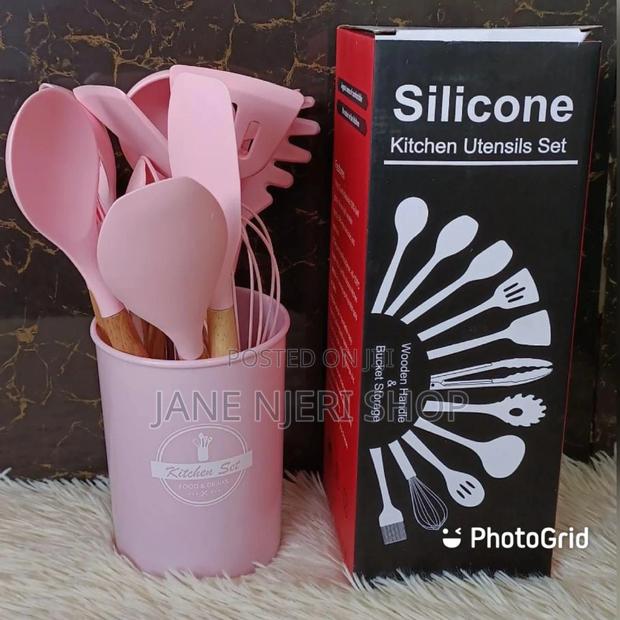 Pink 12 Silicon Spoons - main view