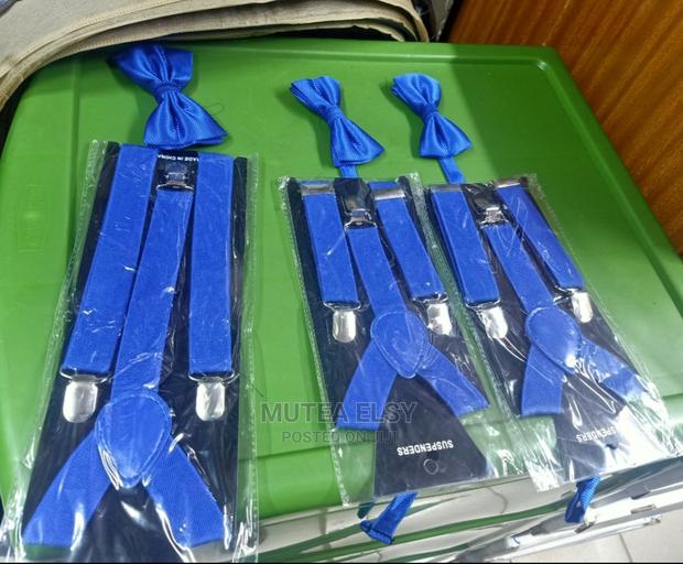 Red Royal Blue Bowties Suspenders Sets - thumbnail 2