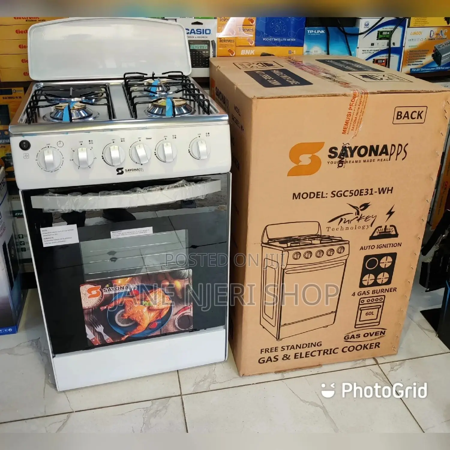 Sayona 3+1 White Gas Oven