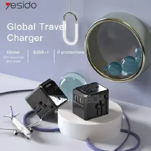 Yesido Mc10 Universal Adapter With 3 USB and Type-C Charging