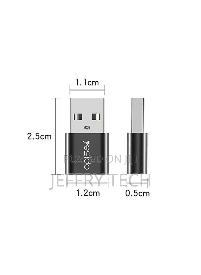 Yesido GS09 Type-C to USB Adapter Black