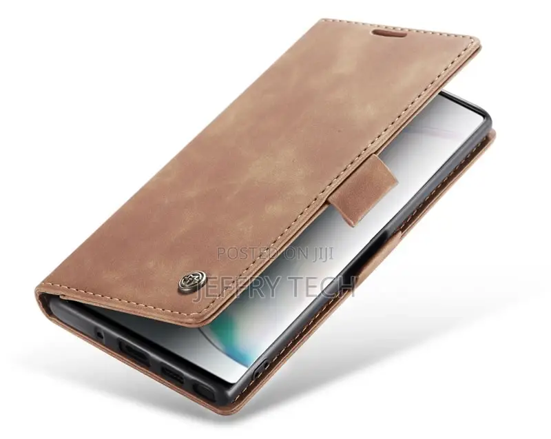 Samsung Galaxy Note 10 Brown Elegent Leather Wallet Flip B