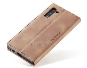 Samsung Galaxy Note 10 Brown Elegent Leather Wallet Flip B