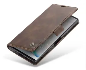 Leather Wallet Flip Cover for Samsung Galaxy Note 10 (Coffee
