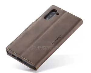 Leather Wallet Flip Cover for Samsung Galaxy Note 10 (Coffee
