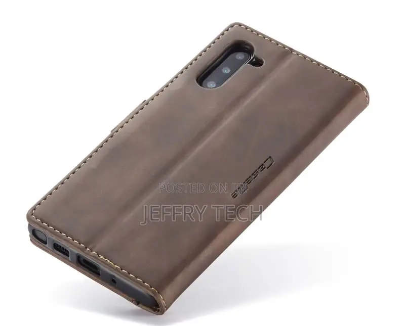 Leather Wallet Flip Cover for Samsung Galaxy Note 10 (Coffee