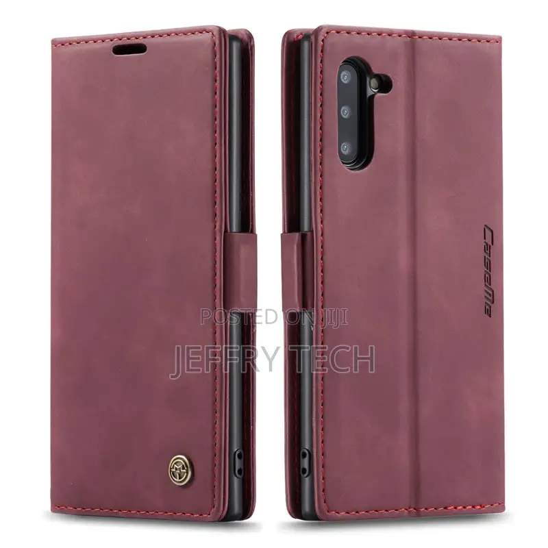 Red Wallet Case for Samsung Galaxy Note 10 Leather Stand Cov