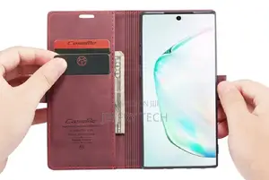 Red Wallet Case for Samsung Galaxy Note 10 Leather Stand Cov