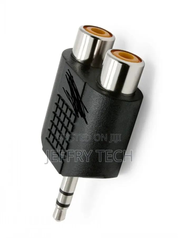 2 RCA Female to 3.5mm Stereo Mini Jack Adaptor