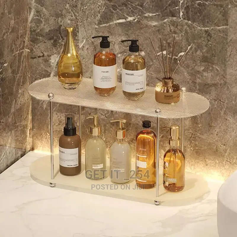 2 Layer Acrylic Bathroom Organizer/ Display Rack