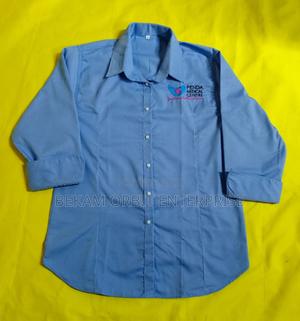 Branded Professional Blue White Corporate Shirts - main view