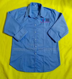 Branded Blue Short Sleeve Corporate Shirts - main view