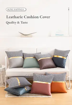 Patchwork Cushion Covers ▪ *Material:* PU Leather