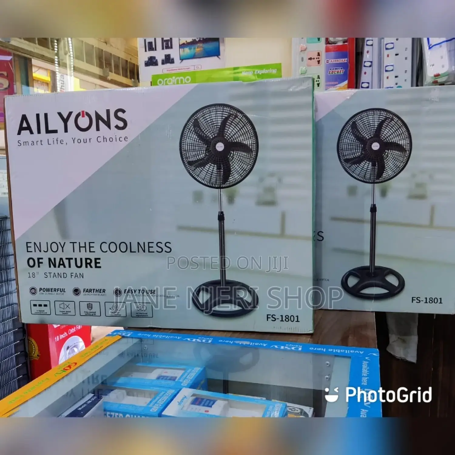 Aliyons Black Standing Fan